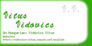 vitus vidovics business card